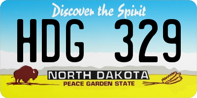 ND license plate HDG329