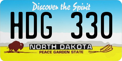 ND license plate HDG330