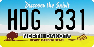 ND license plate HDG331