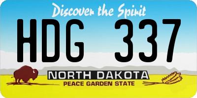 ND license plate HDG337