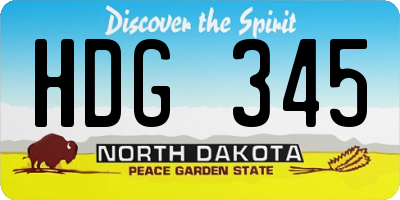 ND license plate HDG345
