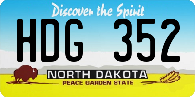 ND license plate HDG352