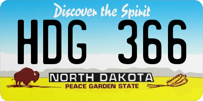 ND license plate HDG366