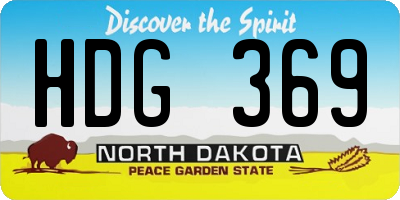 ND license plate HDG369
