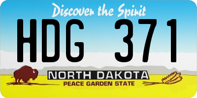 ND license plate HDG371