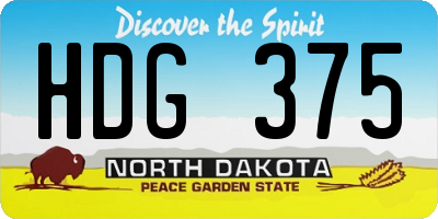 ND license plate HDG375