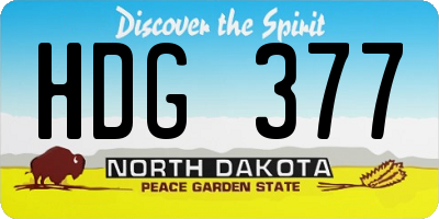 ND license plate HDG377