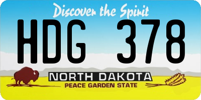 ND license plate HDG378