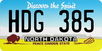 ND license plate HDG385
