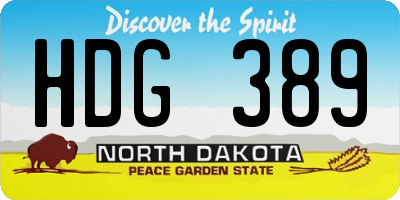 ND license plate HDG389