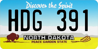 ND license plate HDG391