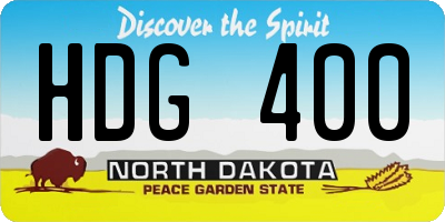 ND license plate HDG400