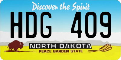 ND license plate HDG409