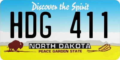 ND license plate HDG411