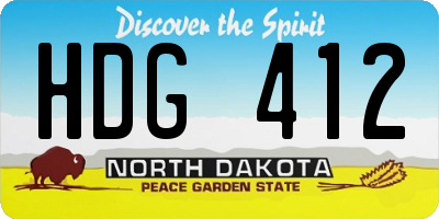 ND license plate HDG412