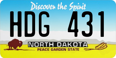 ND license plate HDG431