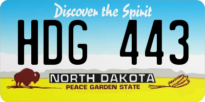 ND license plate HDG443