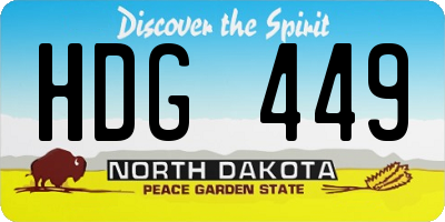 ND license plate HDG449