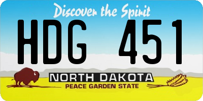 ND license plate HDG451