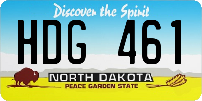 ND license plate HDG461