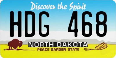ND license plate HDG468