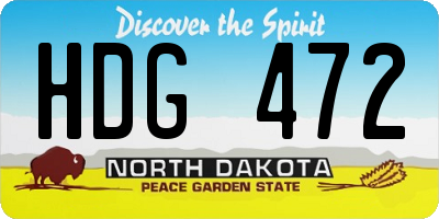 ND license plate HDG472