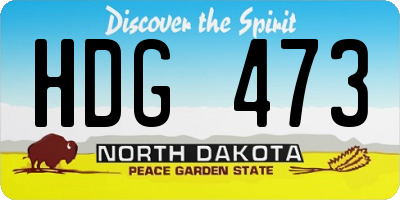 ND license plate HDG473