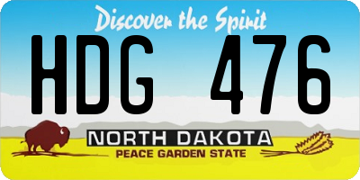 ND license plate HDG476