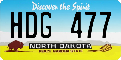 ND license plate HDG477