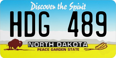 ND license plate HDG489