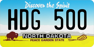 ND license plate HDG500