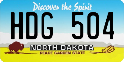 ND license plate HDG504