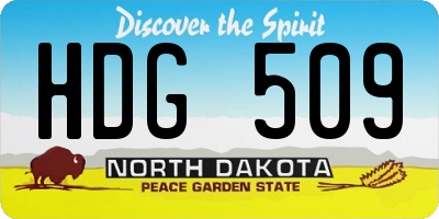 ND license plate HDG509
