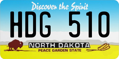 ND license plate HDG510