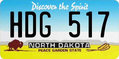 ND license plate HDG517
