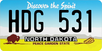 ND license plate HDG531