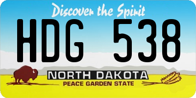 ND license plate HDG538