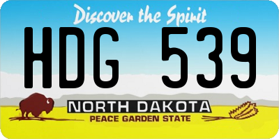ND license plate HDG539