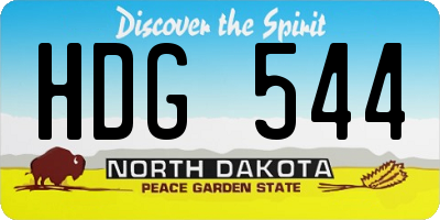ND license plate HDG544