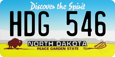 ND license plate HDG546