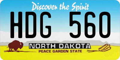 ND license plate HDG560