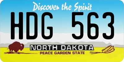 ND license plate HDG563