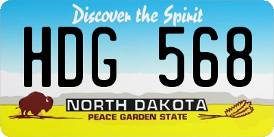 ND license plate HDG568