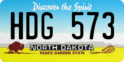 ND license plate HDG573