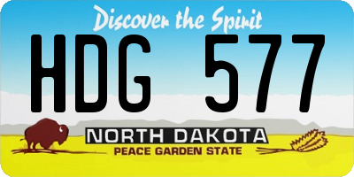 ND license plate HDG577