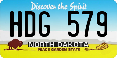 ND license plate HDG579