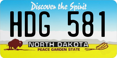 ND license plate HDG581