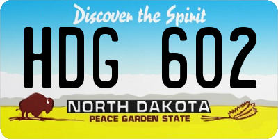 ND license plate HDG602