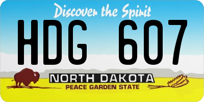 ND license plate HDG607