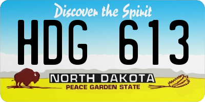 ND license plate HDG613
